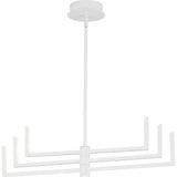 Progress Lighting Pivot LED Collection 6-Light Satin White Frosted Glass LED Modern Chandelier Light