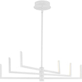Progress Lighting Pivot LED Collection 6-Light Satin White Frosted Glass LED Modern Chandelier Light