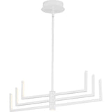 Progress Lighting Pivot LED Collection 6-Light Satin White Frosted Glass LED Modern Chandelier Light