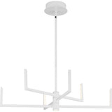 Progress Lighting Pivot LED Collection 6-Light Satin White Frosted Glass LED Modern Chandelier Light