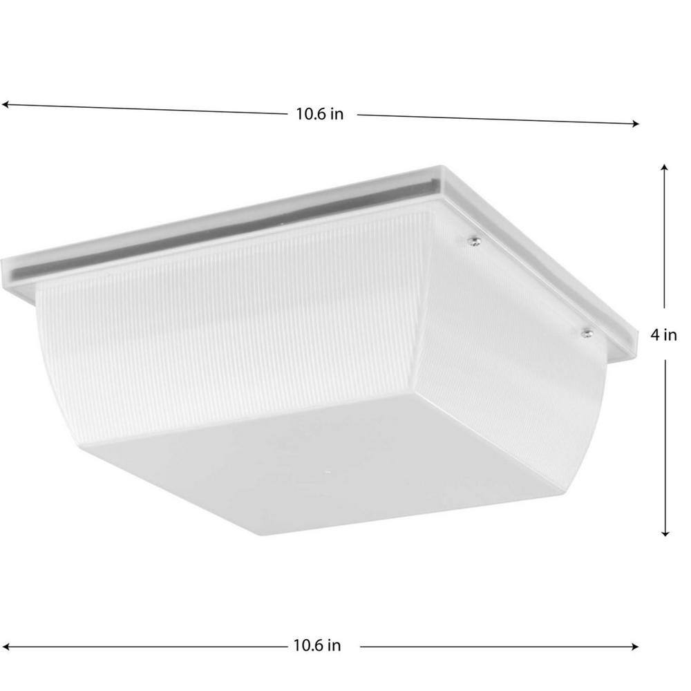 Progress Lighting Hard-Nox 11-in W White Outdoor Flush Mount Light