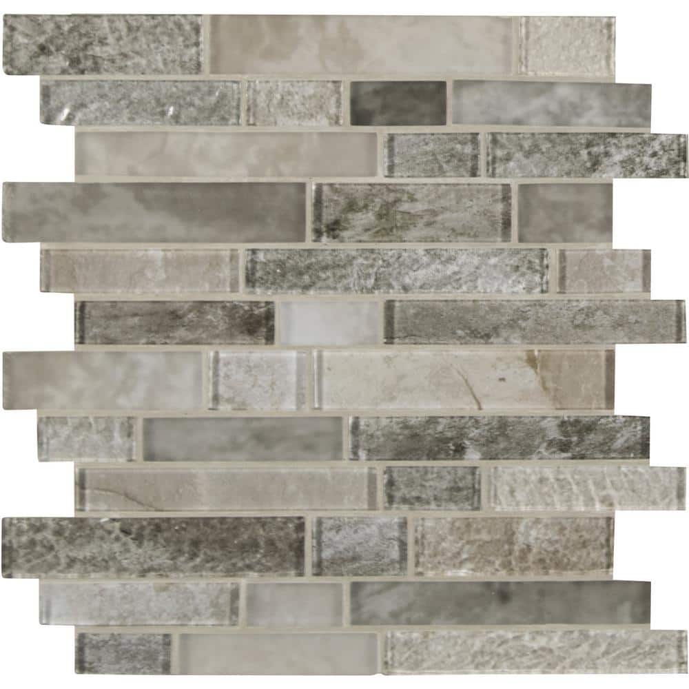 MS International Savoy Interlocking 12 x 12 x 8mm Glass Mosaic Wall Tile