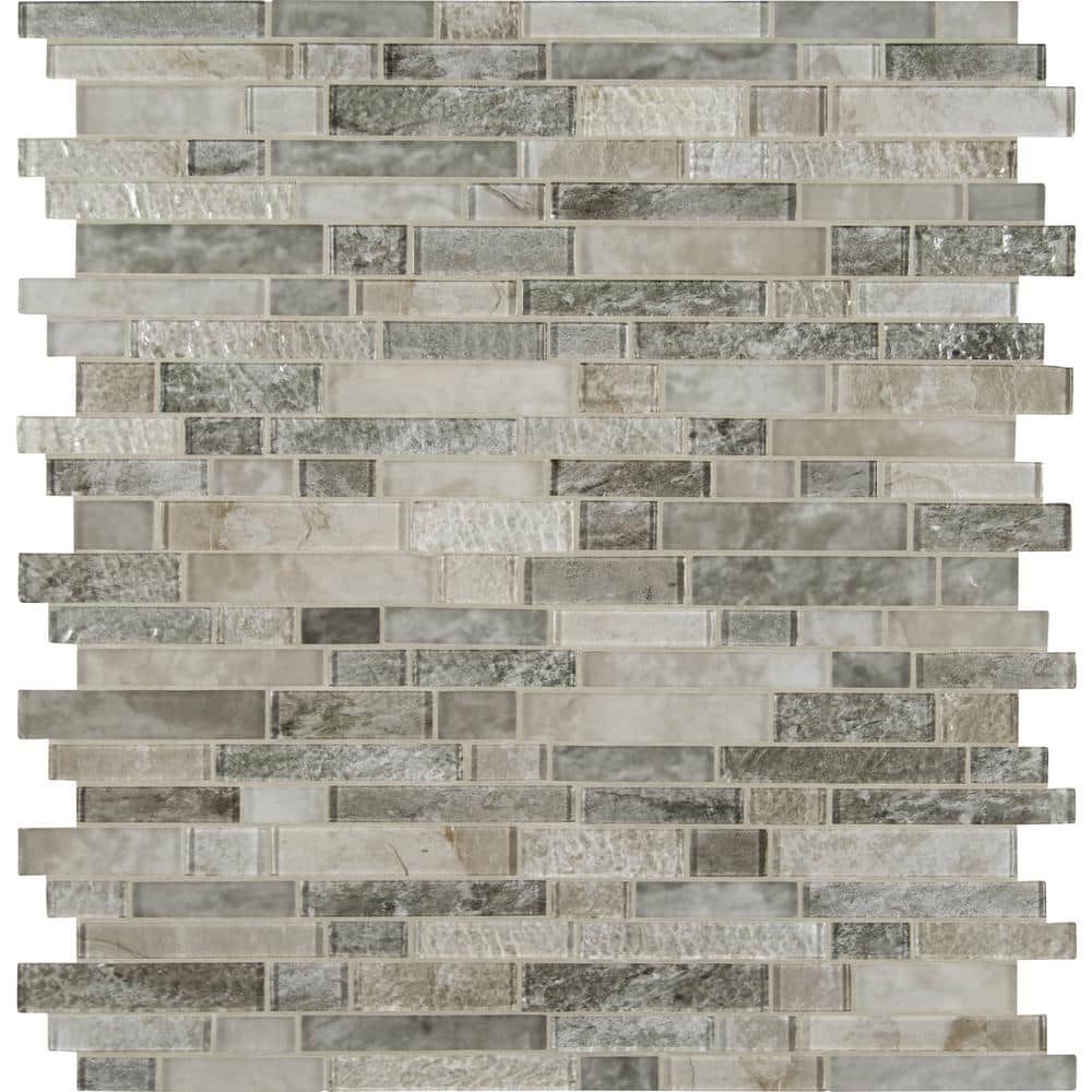 MS International Savoy Interlocking 12 x 12 x 8mm Glass Mosaic Wall Tile