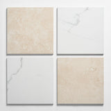 Fortunato Calacatta and Marfil 12x12 Matte Porcelain Checkerboard Tile