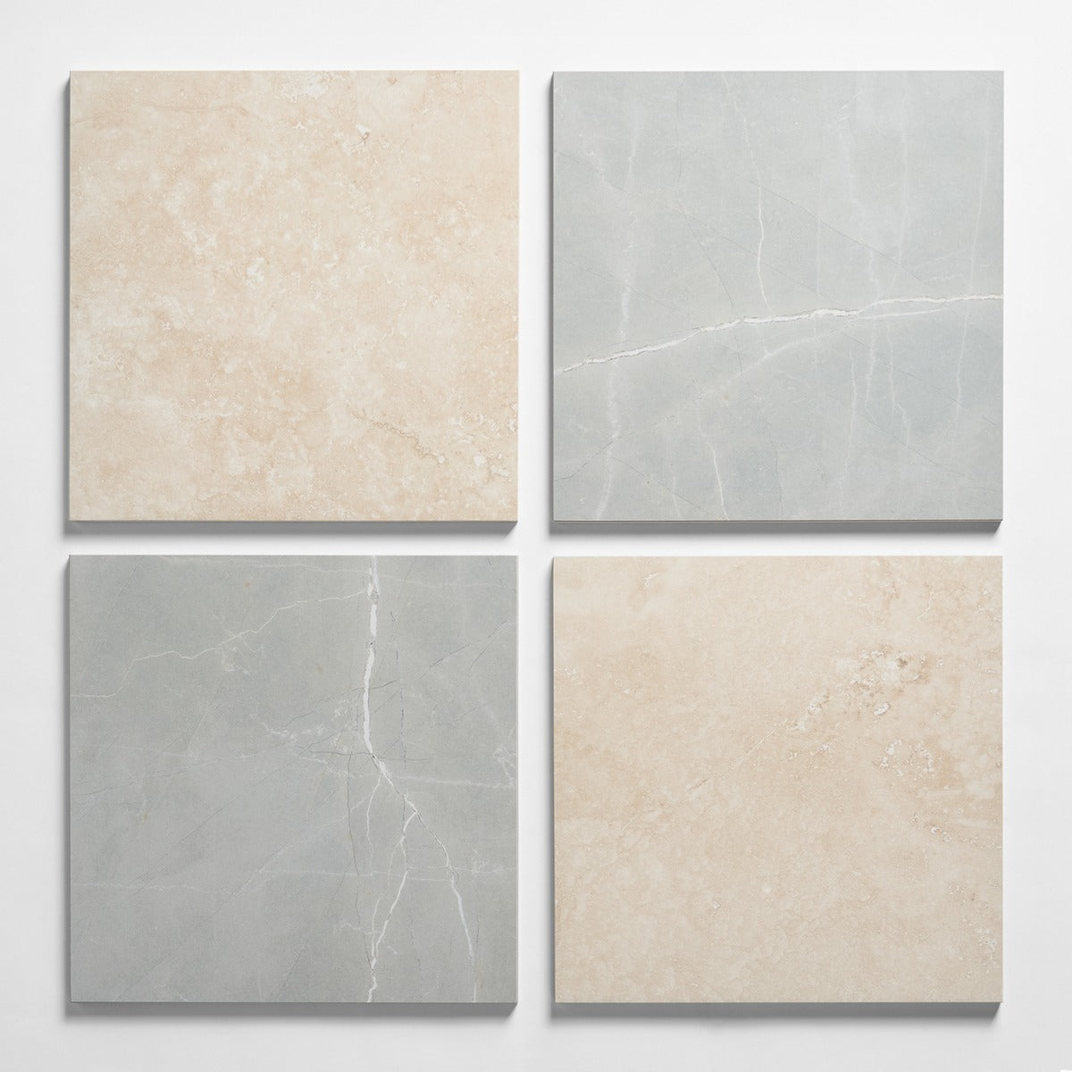 Fortunato Marfil Beige and Amani Gray 12x12 Matte Porcelain Checkerboard Tile