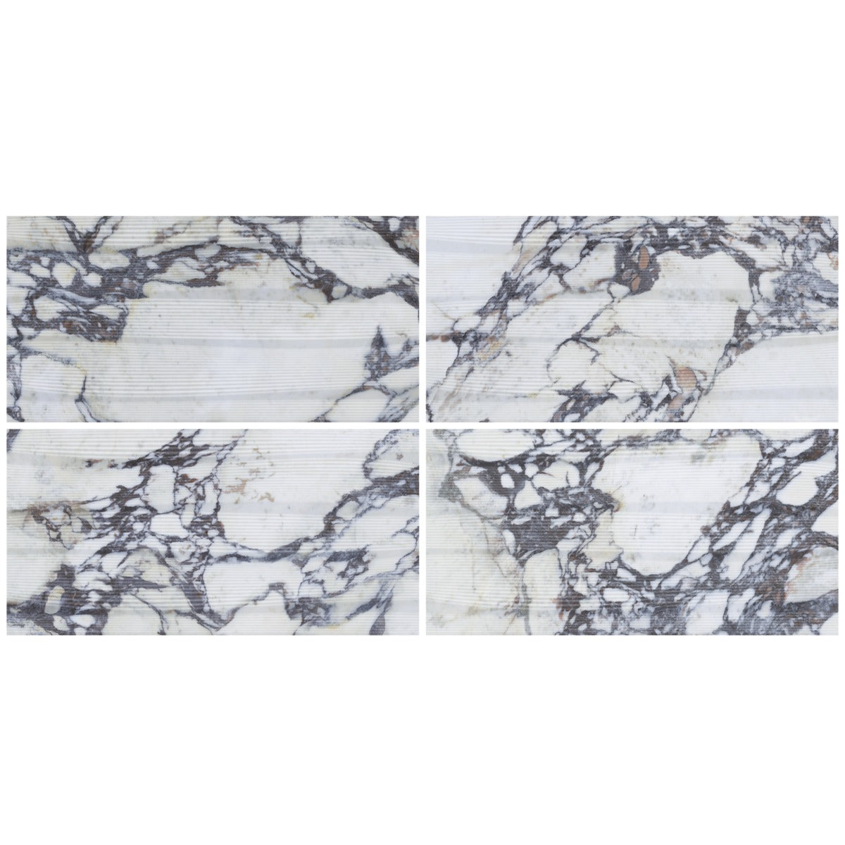 Autograph Vibe Arabescato White 24x48 3D Textured Marble Look Matte Porcelain Tile