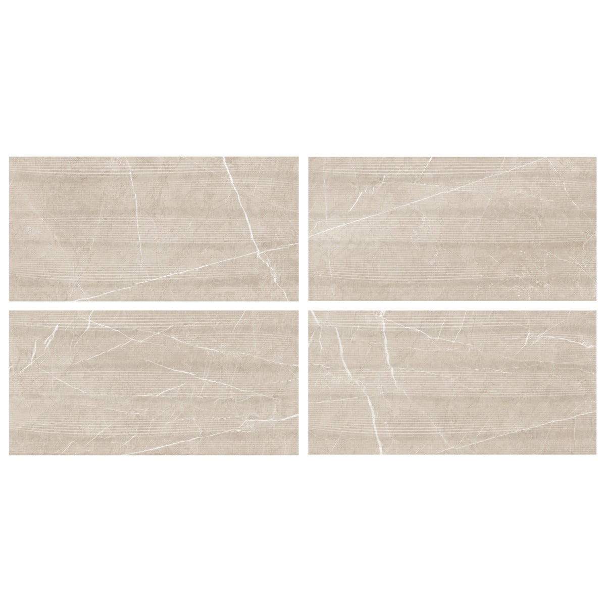 Autograph Vibe Crema Beige 24x48 3D Textured Marble Look Matte Porcelain Tile