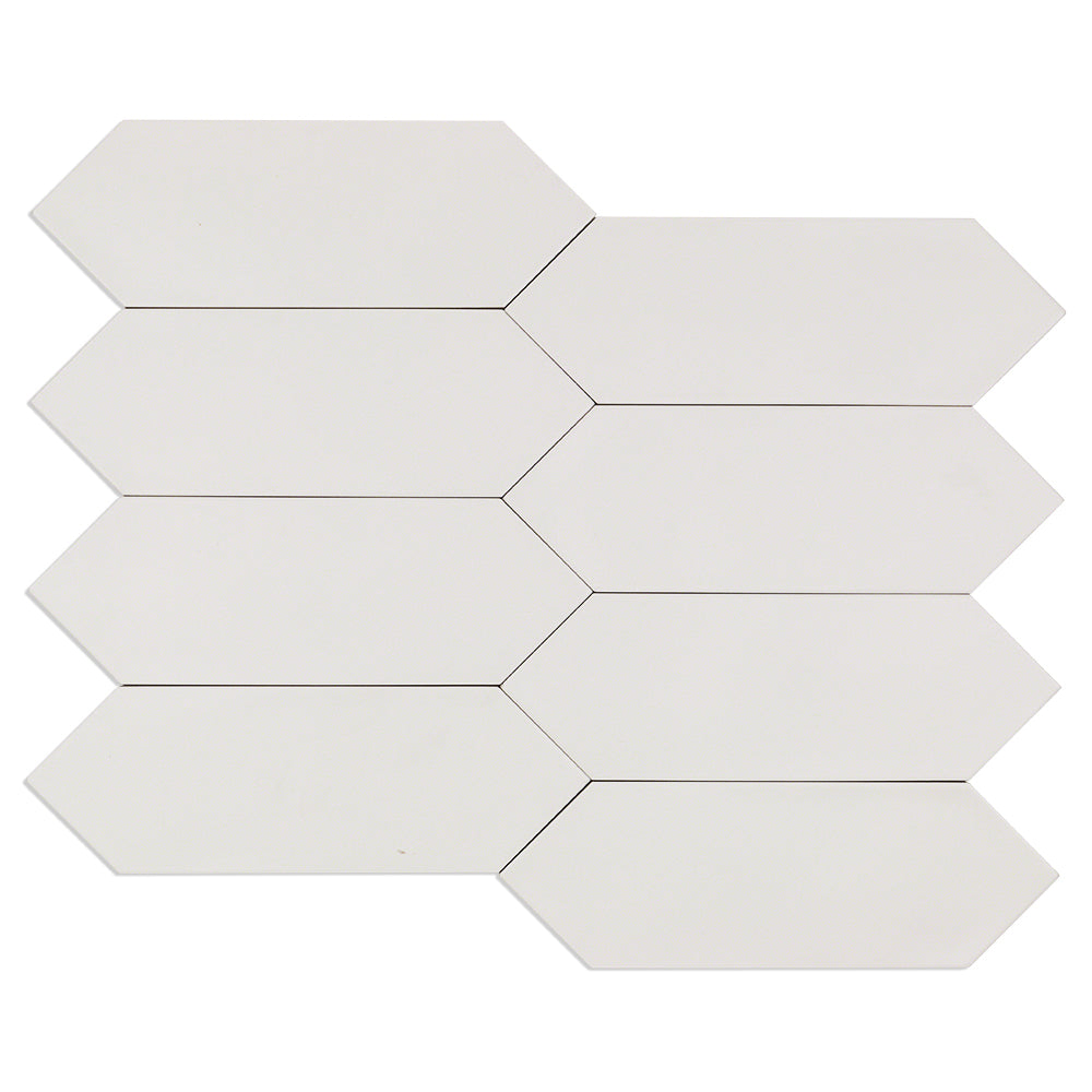 Lux Tile Aliante White 4x12 Picket Matte Porcelain Tile