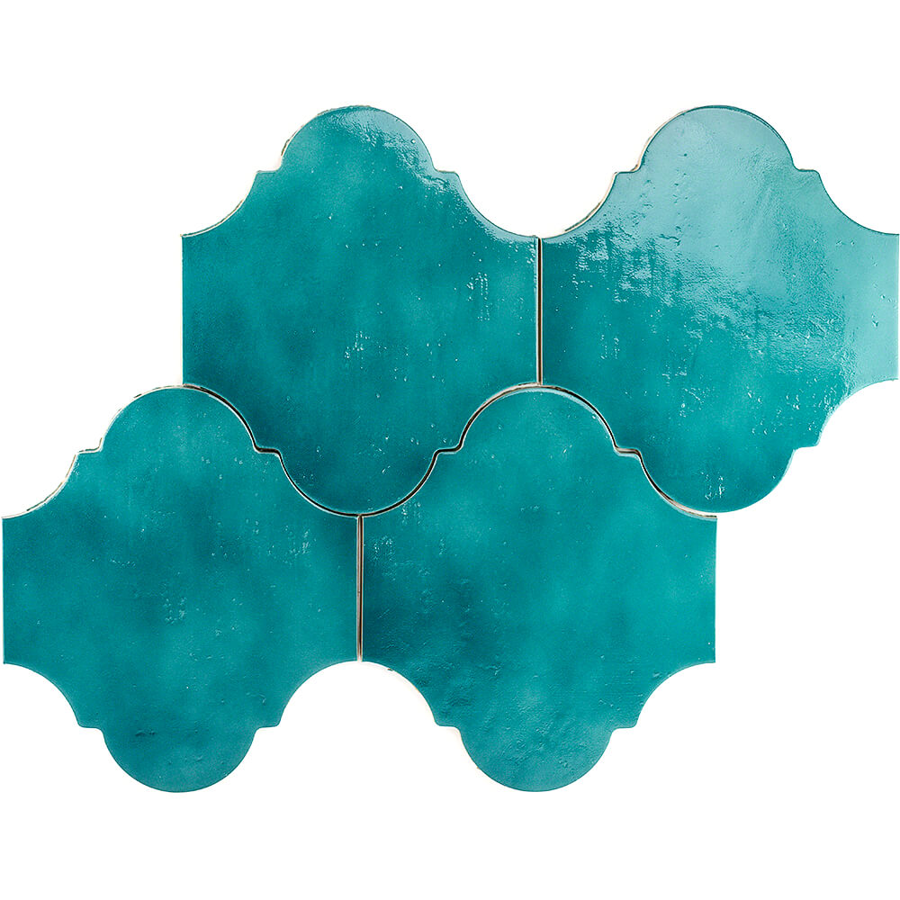 Cavallo Fiji Blue 8x10 Arabesque Glossy Porcelain Tile - Lux Tile