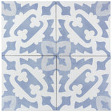 Bond Tile Moma Light Blue Encaustic 9x9 Glazed Porcelain Tile