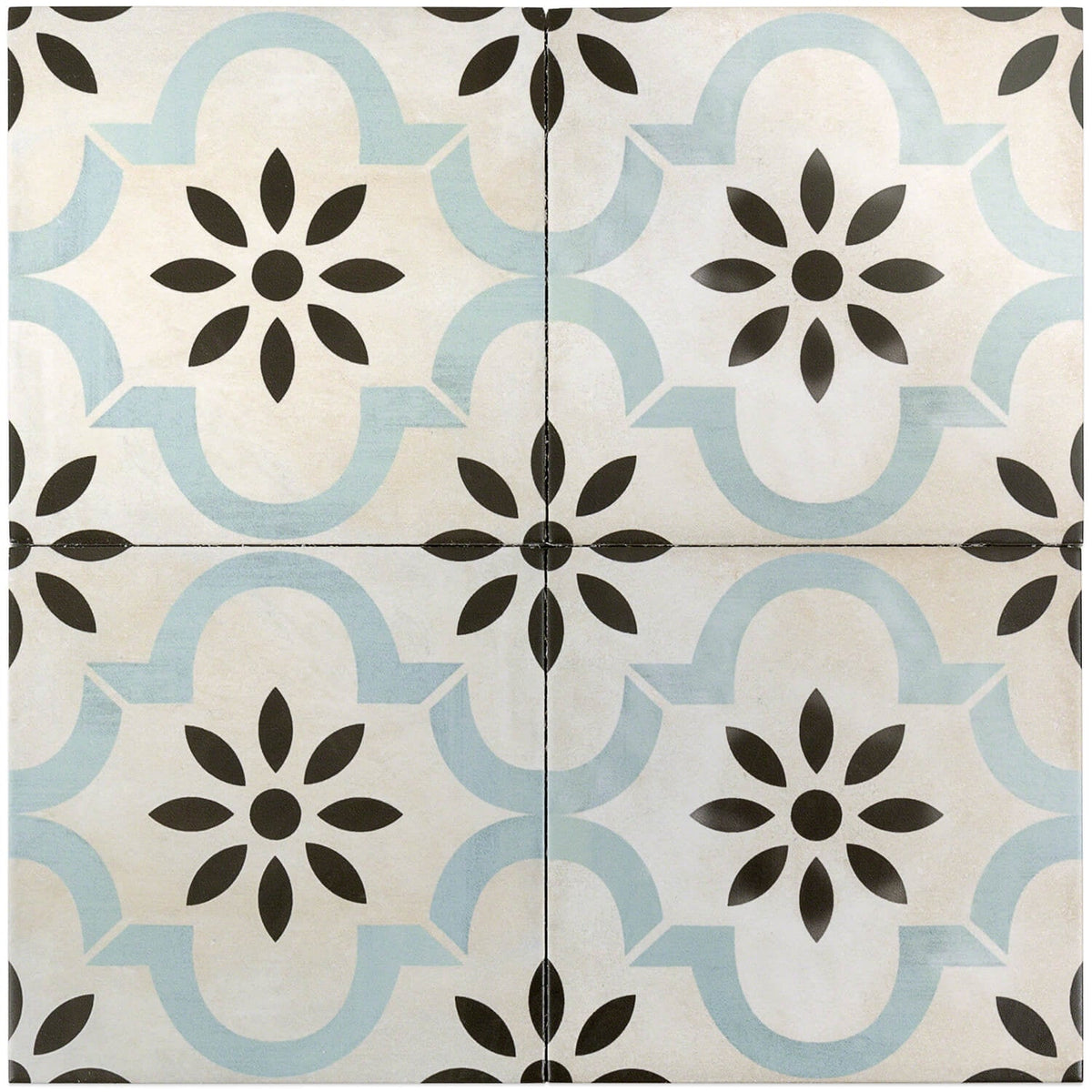 Bella Prado Blue 9x9 Matte Porcelain Tile for Residential and Commercial Use