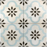 Bond Tile Prado Beige & Green Encaustic Look 9x9 Glazed Porcelain Tile