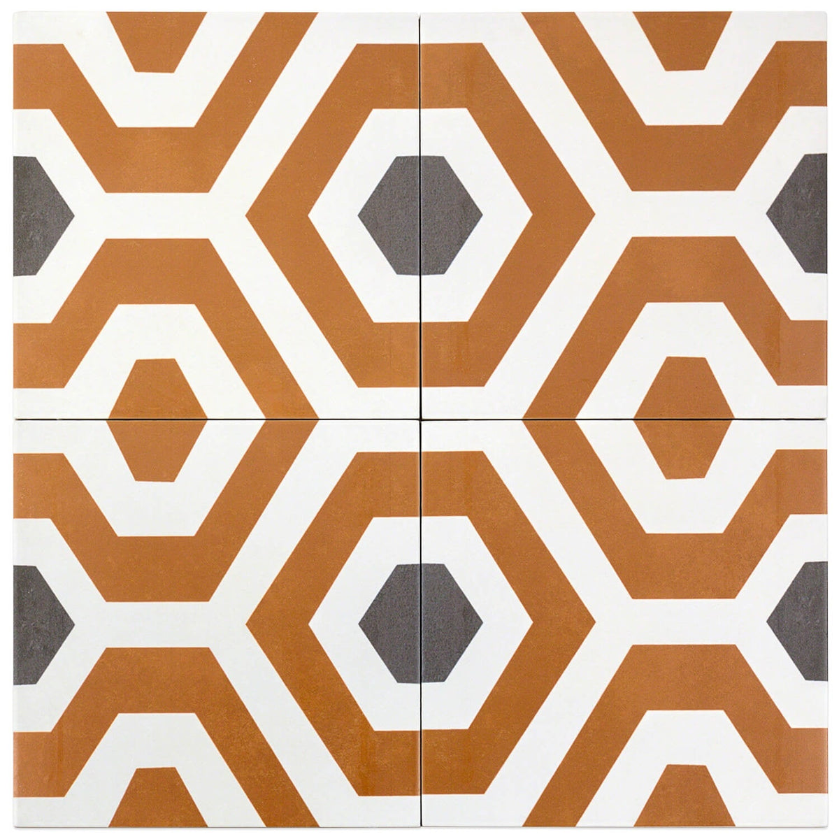 Bella Soumaya Orange 9x9 Matte Porcelain Tile - Lux Tile