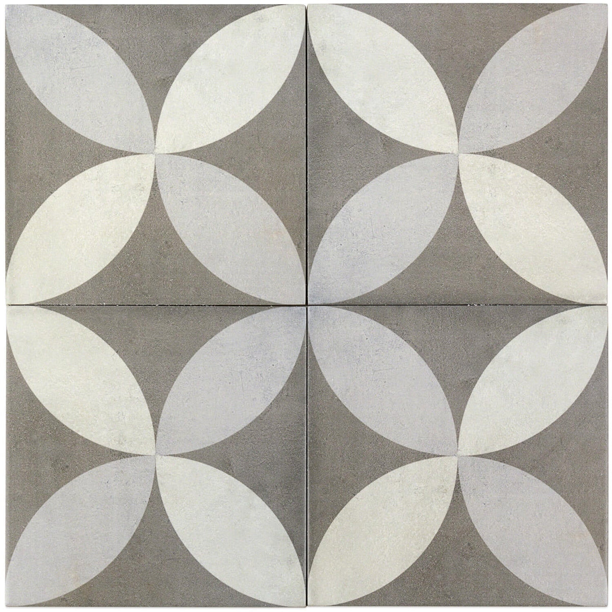 Bella Saatchi Gray 9x9 Matte Porcelain Tile - Encaustic Look