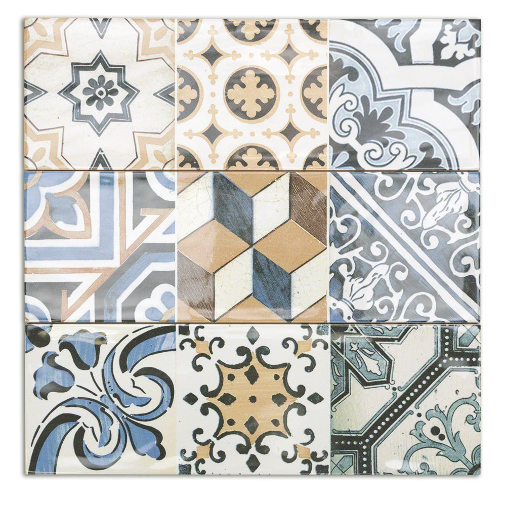 Santa Monica Warm Deco 4x12 Ceramic Wall Tile - Tilebar