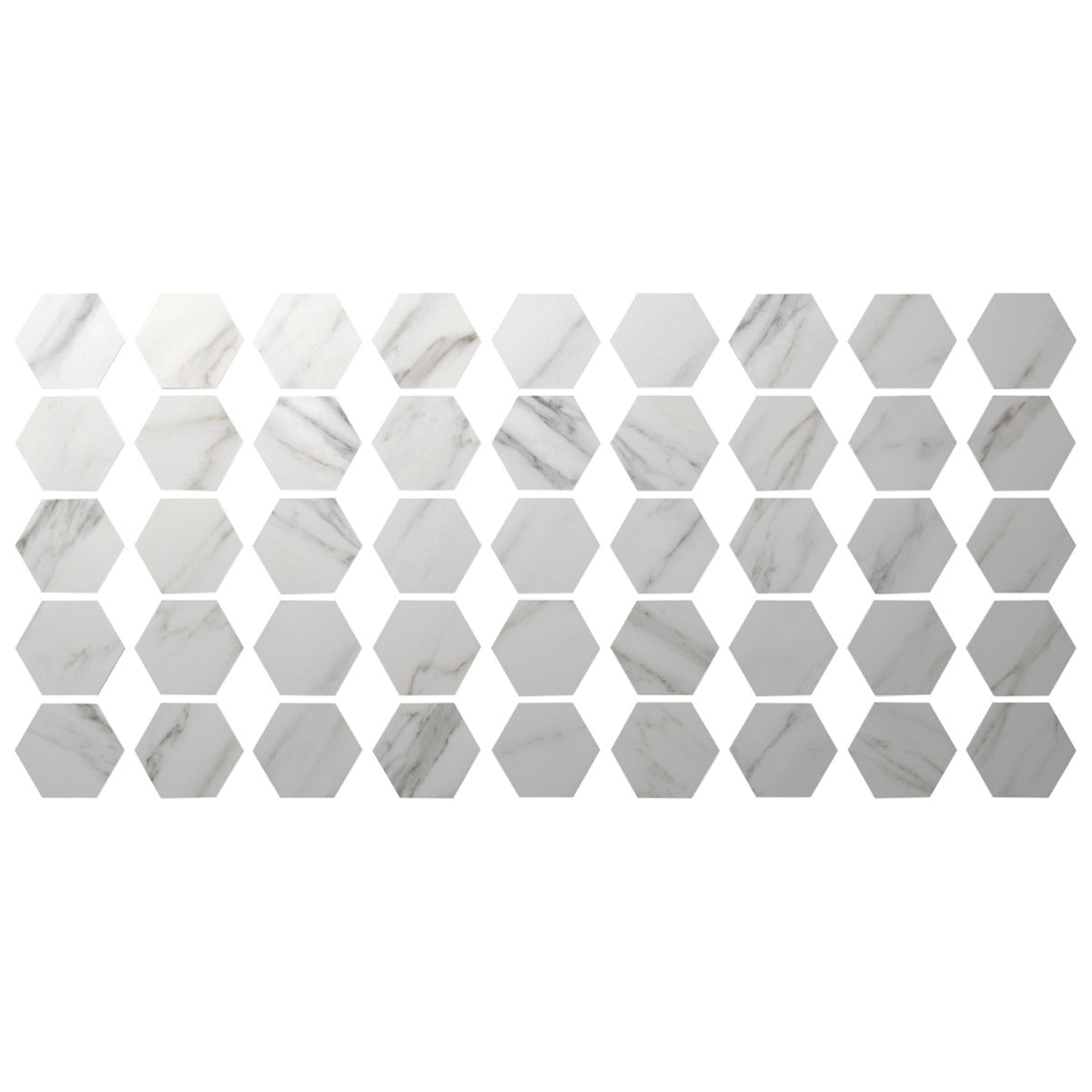 Amalfi Statuario White 6" Hexagon Polished Porcelain Tile - Lux Tile