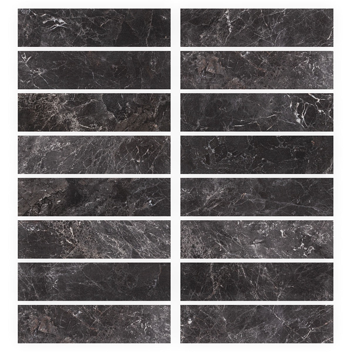 Marmo Perfetto Nero 4x16 Semi-Polished Porcelain Tile - Lux Tile