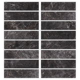 Marmo Perfetto Nero 4x16 Semi-Polished Porcelain Tile - Lux Tile