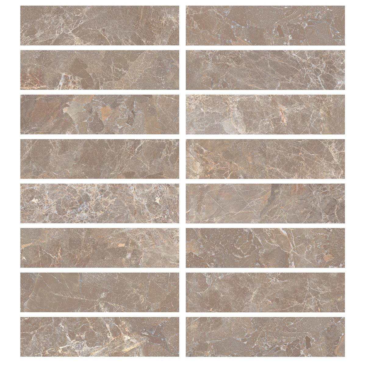 Lux Tile Marmo Perfetto Tortora Gray 4x16 Semi-Polished Porcelain Tile