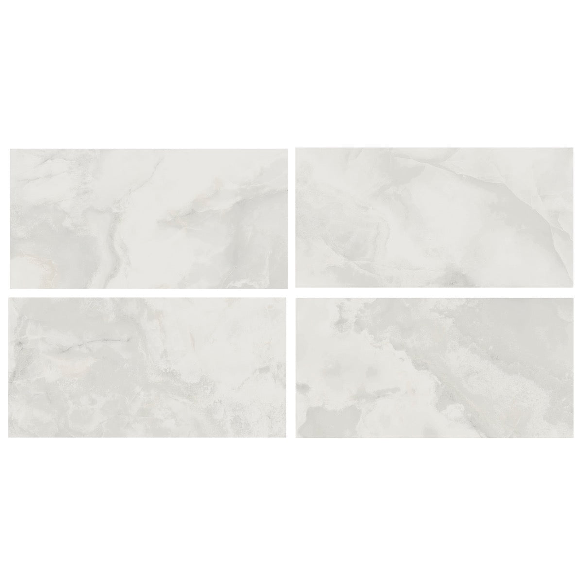Lux Tile Jewel Onyx White 24x48 Polished Porcelain Tile