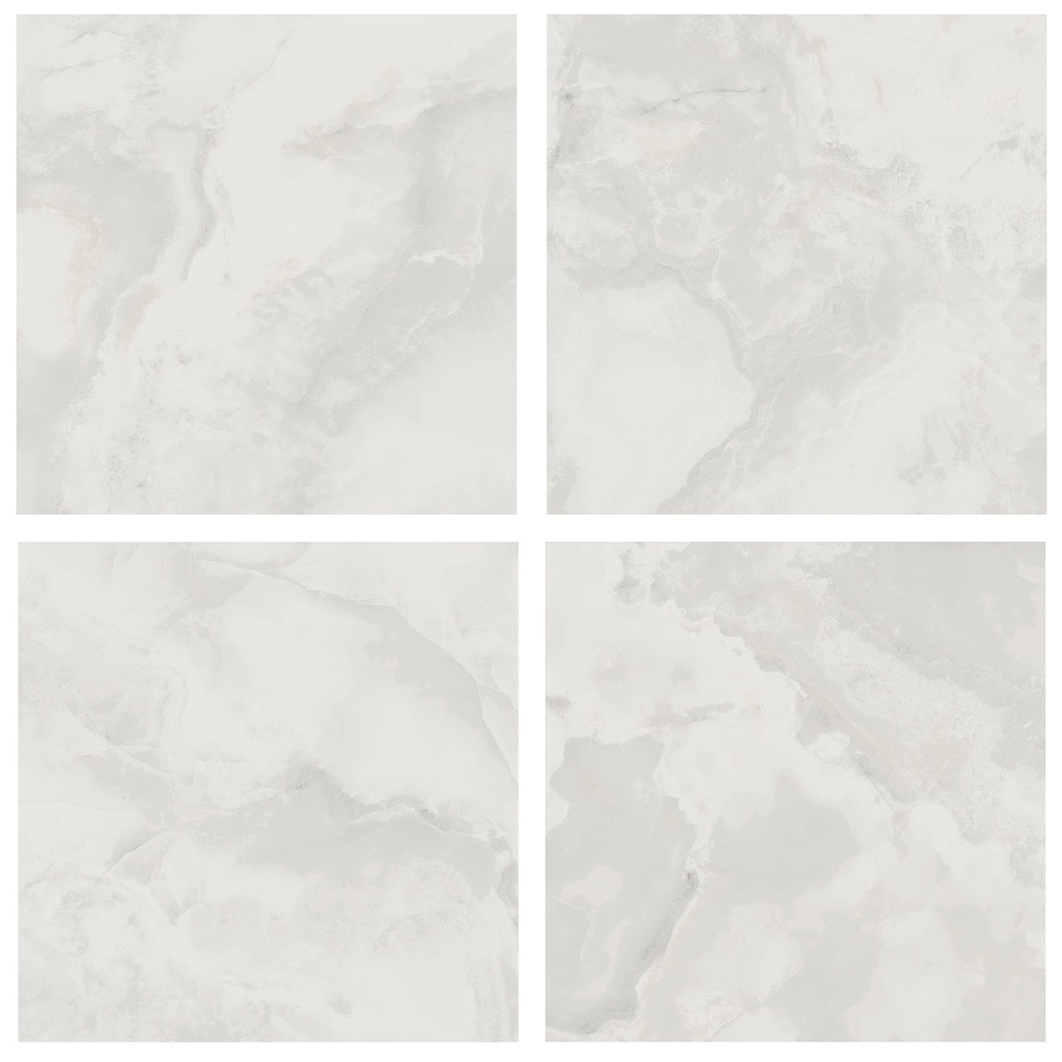 Jewel Onyx White 48x48 Polished Porcelain Tile by Lux Tile