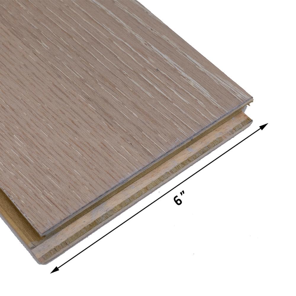 Blue Ridge Hardwood Flooring Castlebury Scarborough Grey White Oak 3/8 in. T x 6 in. W Click Lock Engineered Hardwood Flooring (30.5 sq. ft. /case)