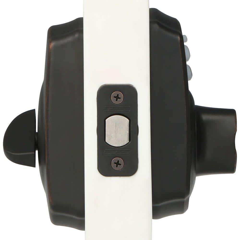 Schlage Camelot Keypad Electronic Door Lock Deadbolt with Georgian Knob, Aged Bronze