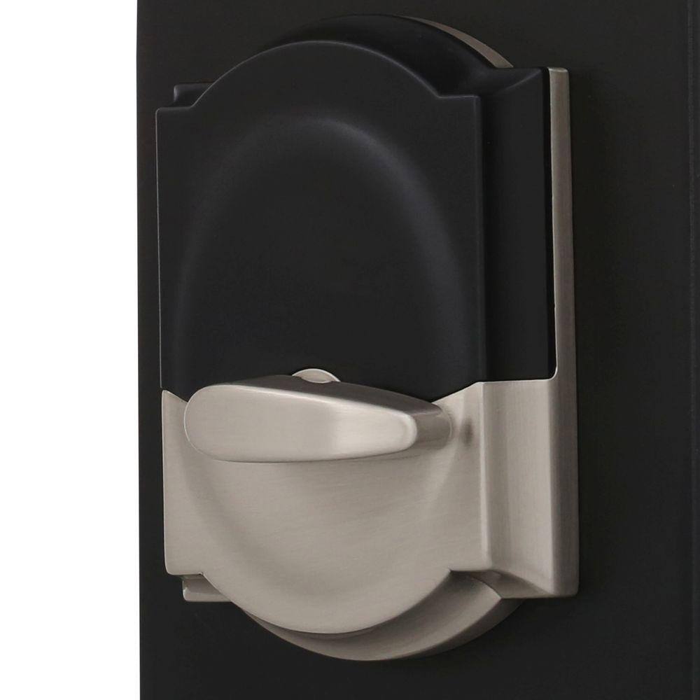 Schlage Camelot Satin Nickel Touch Electronic Door Lock Deadbolt with Georgian Knob