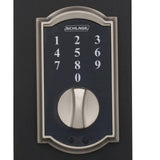 Schlage Camelot Satin Nickel Touch Electronic Door Lock Deadbolt with Georgian Knob