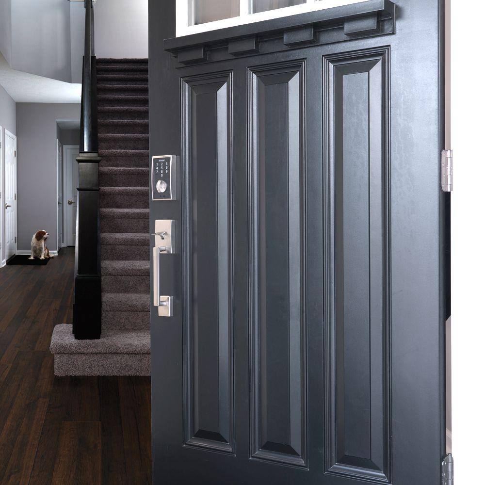 Schlage Century Touch Electronic Door Lock Deadbolt with Georgian Knob – Matte Black