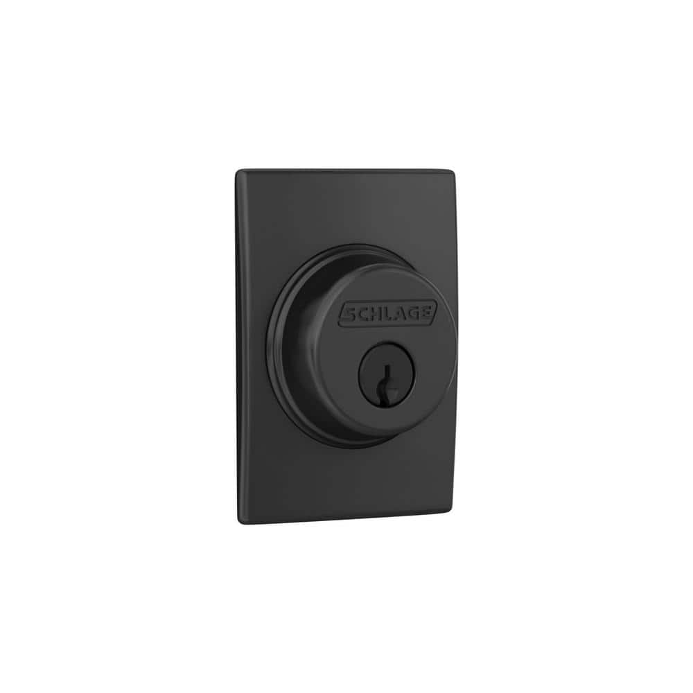 Schlage Century Matte Black Single Cylinder Deadbolt, B60 Series