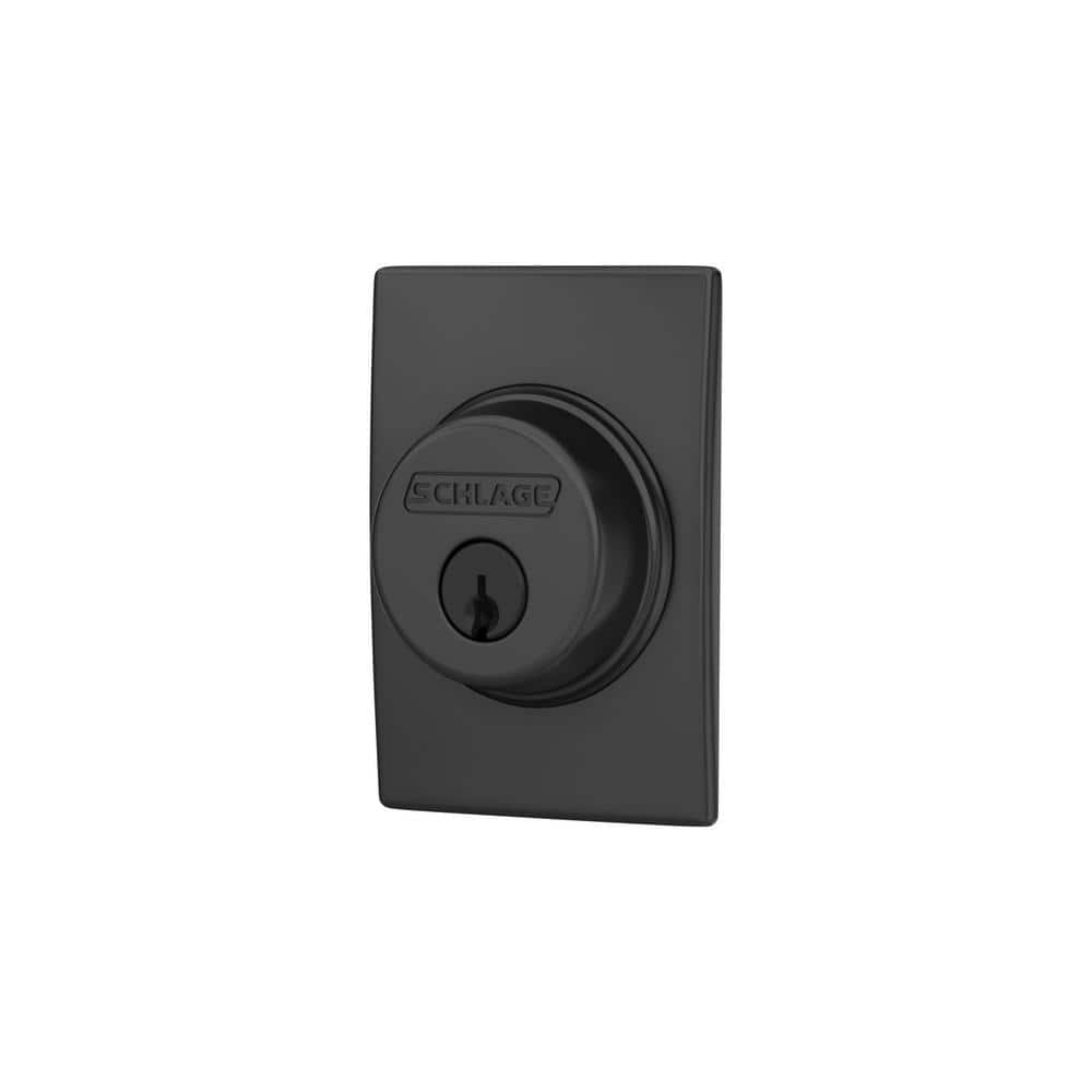 Schlage Century Matte Black Single Cylinder Deadbolt, B60 Series