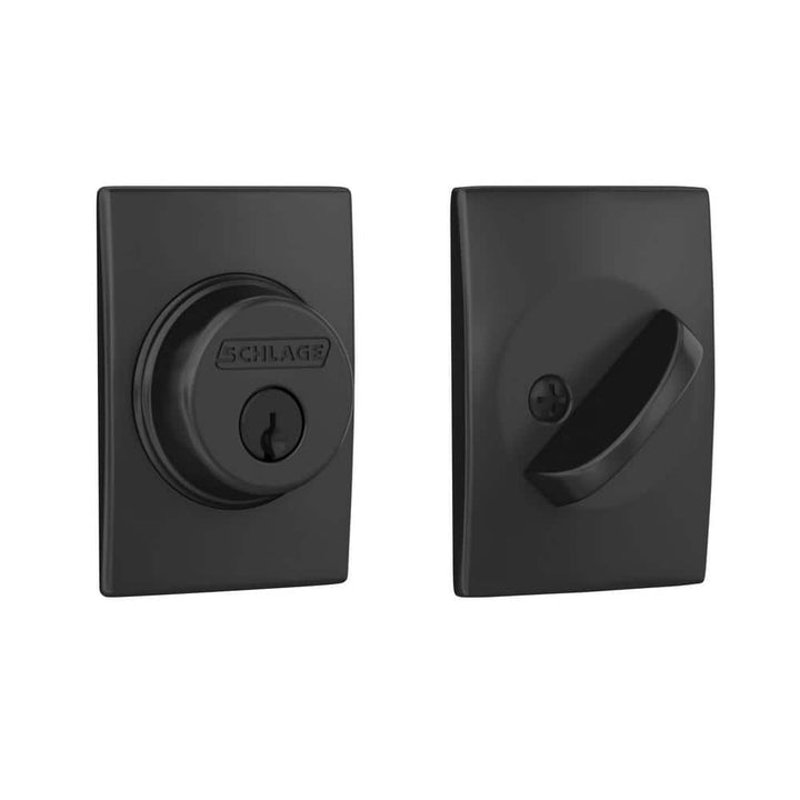 Schlage Century Matte Black Single Cylinder Deadbolt, B60 Series