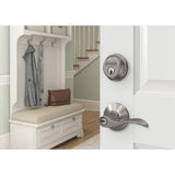 Schlage FB50N V ACC 619 Accent Satin Nickel Single-Cylinder Deadbolt & Keyed Entry Lever Combo Pack
