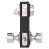 Schlage Satin Chrome Single Cylinder Deadbolt with Bell Entry Door Knob Combo Pack