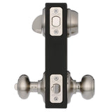 Schlage Satin Nickel Single Cylinder Deadbolt with Georgian Keyed Entry Door Knob Combo Pack