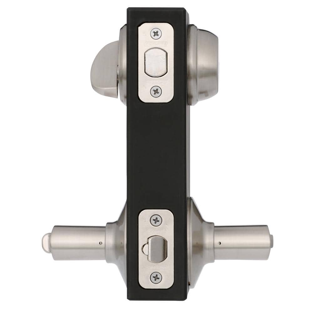 Schlage Satin Nickel Single Cylinder Deadbolt with Latitude Keyed Entry Lever Combo Pack