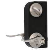 Schlage Sacramento Satin Nickel Single Cylinder Deadbolt and Keyed Entry Door Lever Combo Pack