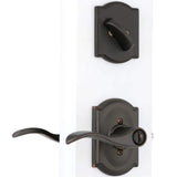 Schlage Camelot Aged Bronze Single Cylinder Deadbolt with Accent Entry Door Lever Combo Pack