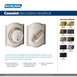 Schlage Camelot Aged Bronze Single Cylinder Deadbolt with Georgian Keyed Entry Door Knob Combo Pack