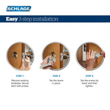 Schlage Flair Bright Brass Left-Handed Dummy Door Lever, Round Backplate