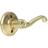 Schlage Flair Bright Brass Right-Handed Dummy Door Lever, Round Rosette