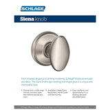 Schlage Siena Satin Nickel Dummy Door Knob