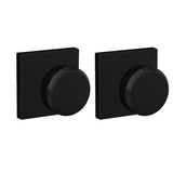 Schlage Custom Bowery Matte Black Collins Trim Dummy Door Knob (2-Pack)