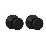 Schlage Custom Bowery Matte Black Dummy Door Knob with Kinsler Trim (2-Pack)