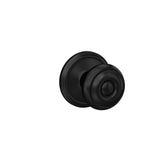 Schlage Custom Georgian Matte Black Dummy Door Knob with Alden Trim (2-Pack)