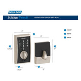Schlage Century Matte Black Touch Electronic Keyless Deadbolt, BE375 V CEN 622