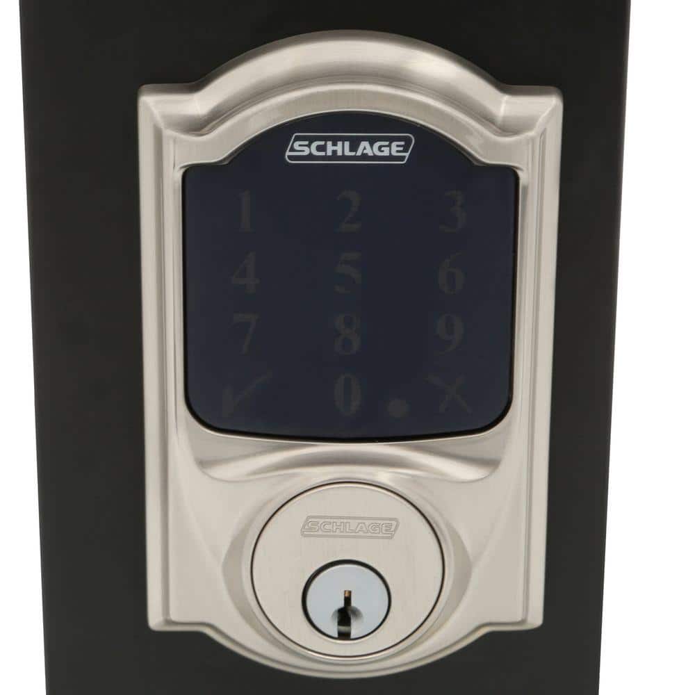 Schlage Camelot Satin Nickel Connect Smart Door Lock with Alarm (2-Pack)