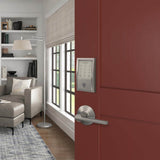 Schlage Century Satin Nickel Electronic Encode Smart WiFi Deadbolt with Alarm