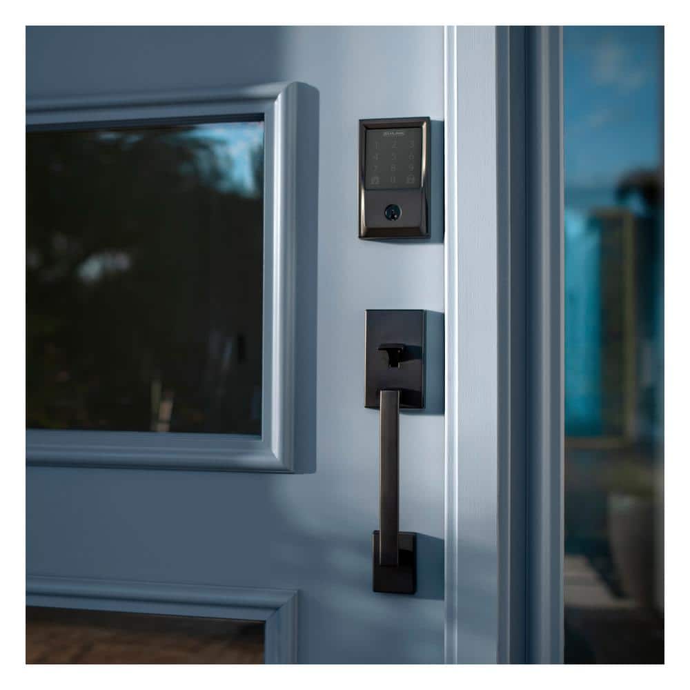 Schlage Century Matte Black Electronic Encode Smart WiFi Deadbolt with Alarm